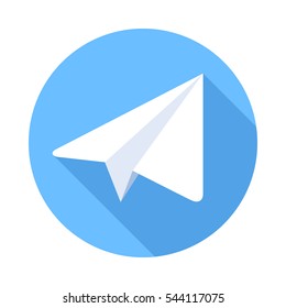 Icono plano del plano de papel. Ilustración del vector