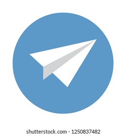 Paper plane flat icon. You can be used Paper plane icon for several purposes like: websites, UI, UX, print templates, promotional materials, info-graphics, web and mobile phone apps.