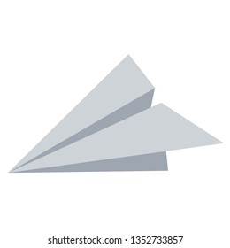paper plane flat illustration on white