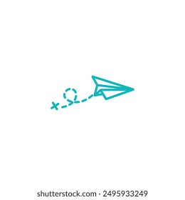 Paper plane flat vector design