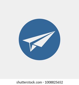 Paper plane flat vector icon