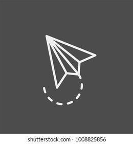 Paper plane flat vector icon