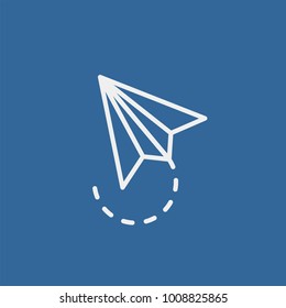 Paper plane flat vector icon