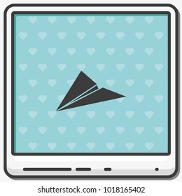 Paper plane flat vector icon.