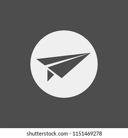 Paper plane flat vector icon