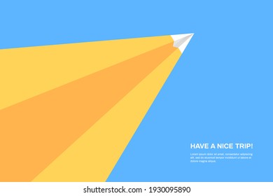 Paper plane flying background. Concepts: the way forward, unique, innovation, start-up company, business, growth, travel, freedom, dream.
