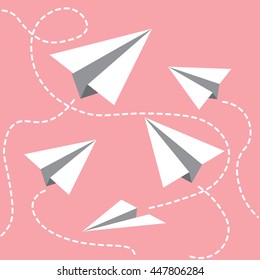 paper plane flying flat design vector for business presentation or motivation