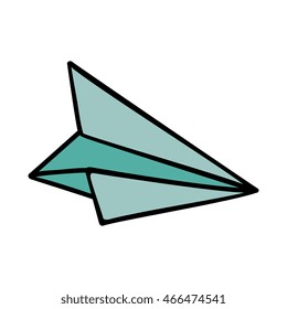paper plane flying, isolated flat icon design