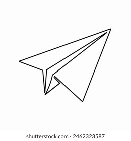 Paper plane flying isolation on a white background, Vector Illustrtion hand drawn