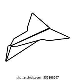 paper plane flying toy outline vector illustration eps 10