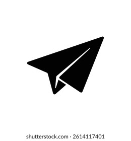 Paper Plane Flying Upward Minimal Outline Icon