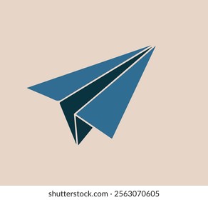 Paper plane with folded paper plane flying in the sky with no clouds in blue sky, Folded paper plane flying in blue sky and no cloud in bg.