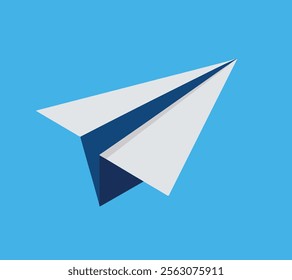 Paper plane with folded paper plane flying in the sky with no clouds in blue sky, Folded paper plane flying in blue sky and no cloud in sunny day.