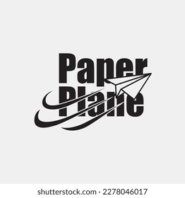 paper plane font logo design illustration