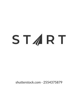 paper plane forming the Letter A As START Writing. suitable for, logos, icons, symbols and emblems.