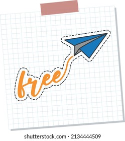 Plano de papel con archivo vectorial de slogan libre