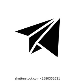 Paper Plane Glyph Icon. Paper Plane Icon