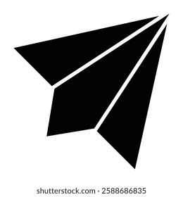 Paper Plane Glyph Icon Design For Personal And Commercial Use