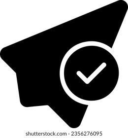 paper plane glyph icon illustration vector