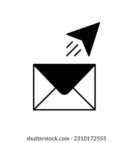 Paper plane  Glyph Vector Icon that can easily edit or modify

