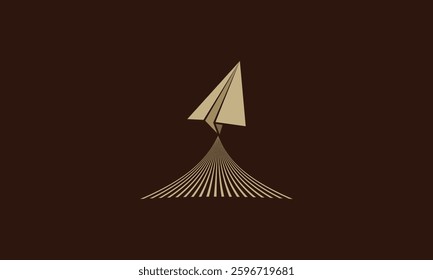 Paper Plane Going Up Logo Design