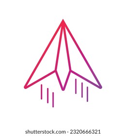 Paper plane Gradient Icon Vector Illustration