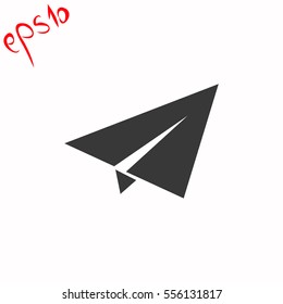Paper plane grey icon.