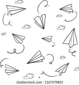 paper plane hand drawn