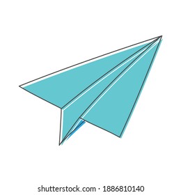 paper plane hand drawn design vector illustration