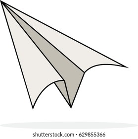 Paper Plane in hand drawn style , Vector Illustration