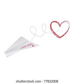  Paper Plane with heart