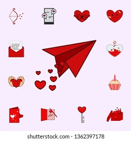Paper plane, heart, valentine s day icon. Love icons universal set for web and mobile