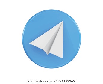 paper plane icon 3d rendering vector illustration