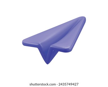 paper plane icon 3d rendering vector illustration
