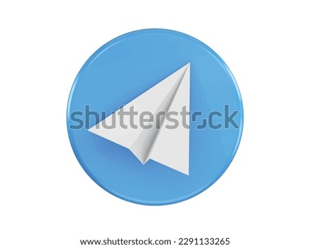 paper plane icon 3d rendering vector illustration