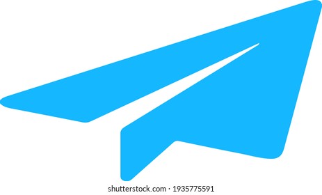 Paper Plane Icon. Paper Aircraft Logo Design. Blue Color Paper Aeroplane Symbol Pictogram. Vector Illustration.