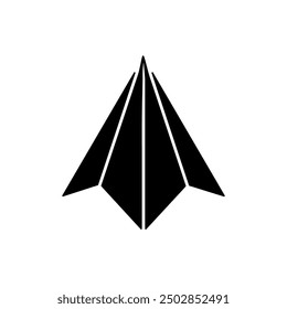 Paper plane icon, Airplane simple vector flat black illustration for web and app on white background..eps