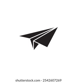 Paper plane icon black and white vector sign