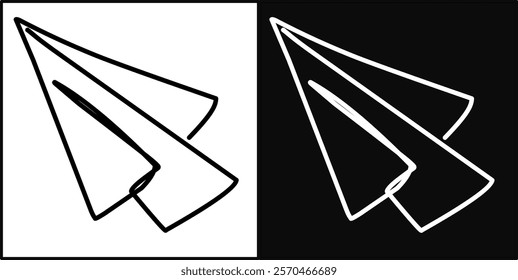 Paper plane icon black and white