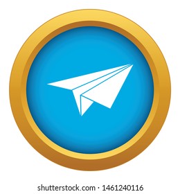 Paper plane icon blue vector isolated on white background for any design