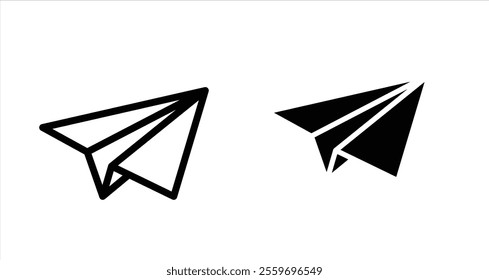 Paper plane Icon collection in filled and stroke style.