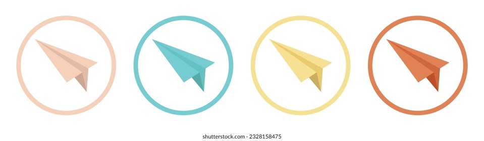 Paper plane icon collection vector illustration isolated on white