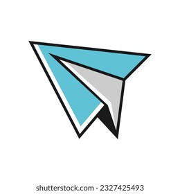 paper plane icon of color style design vector template