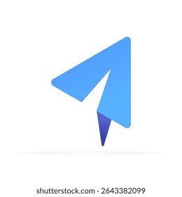 paper plane icon, colored flat vector. modern and minimalist design