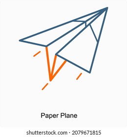 Paper Plane or Plane Icon Concept