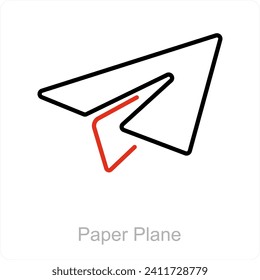 Paper Plane and plane icon concept