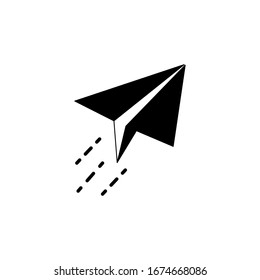 Paper plane icon design isolated on white background.