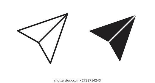 Icono de avión de papel diseña colección para móvil, ui, Web.