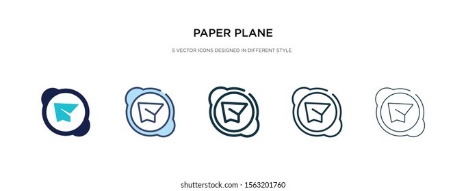 paper plane icon in different style vector illustration. two colored and black paper plane vector icons designed in filled, outline, line and stroke style can be used for web, mobile, ui