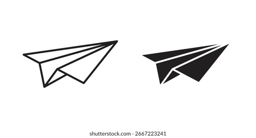 Paper plane icon. doodle graphics vectors